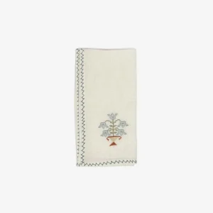 Tulip Embroidered Napkin - Blue