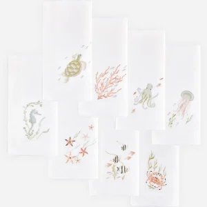Under the Sea Hand-Embroidered Napkin - Set of 8