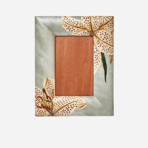 White Lily Marquetry Frame